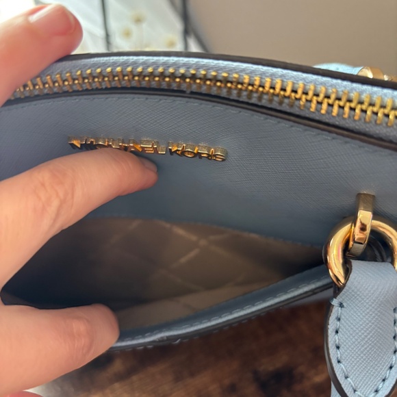 Blue Michael Kors Jet Set Travel Medium Saffiano Leather Dome Satchel Crossbody - Picture 4 of 10